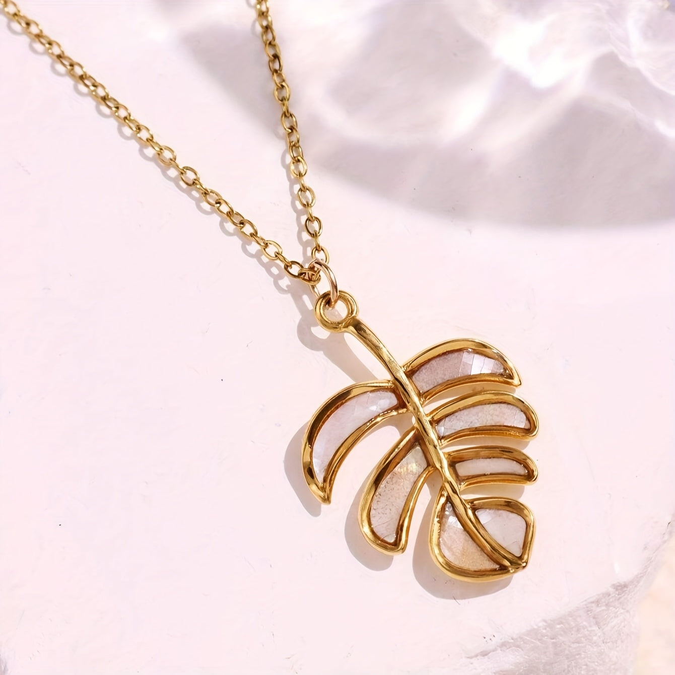 Gold Sea Life Pendant Necklaces with Shell Inlays