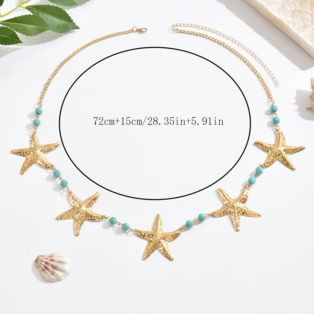 Starfish Body Chain with Turquoise Beads