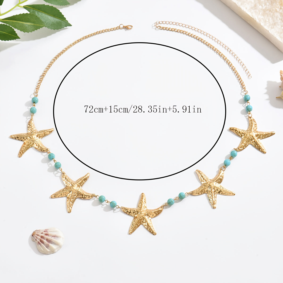 Starfish Body Chain with Turquoise Beads
