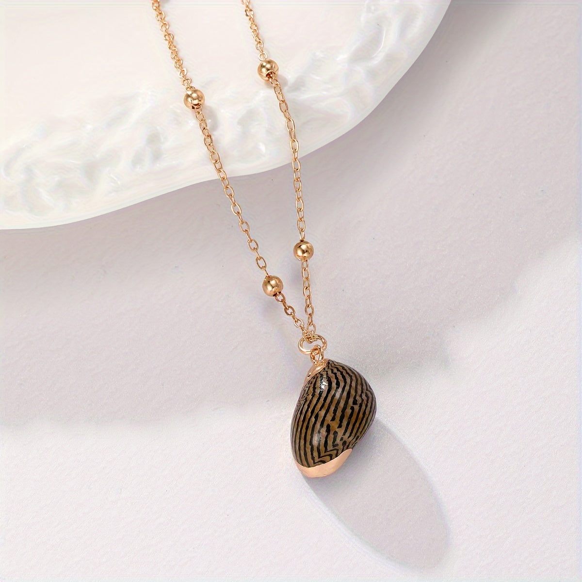 Diverse Natural Shell Necklaces with Gold Chains