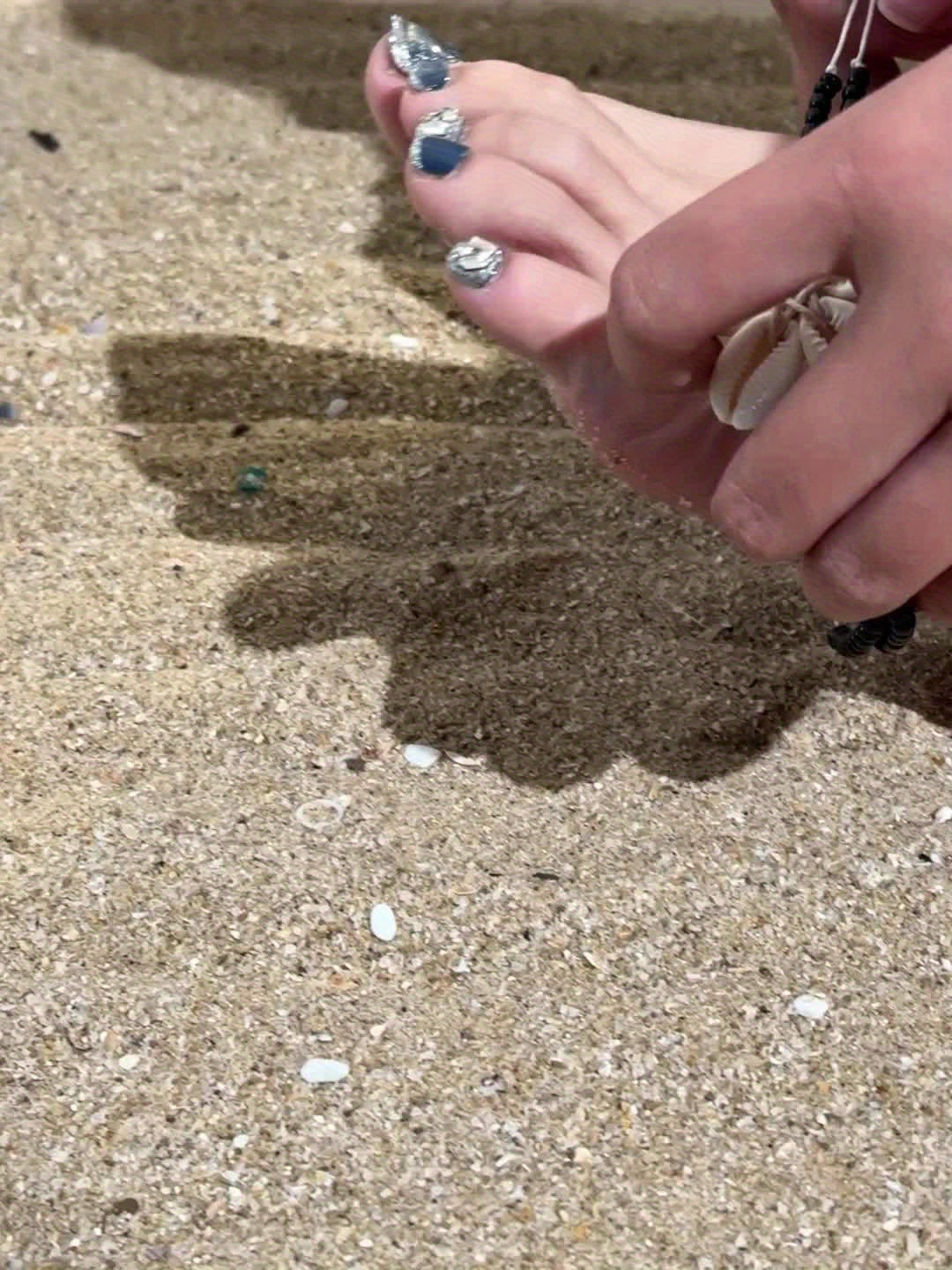 Bohemian Black Bead Anklet with Cowrie Shell Flower