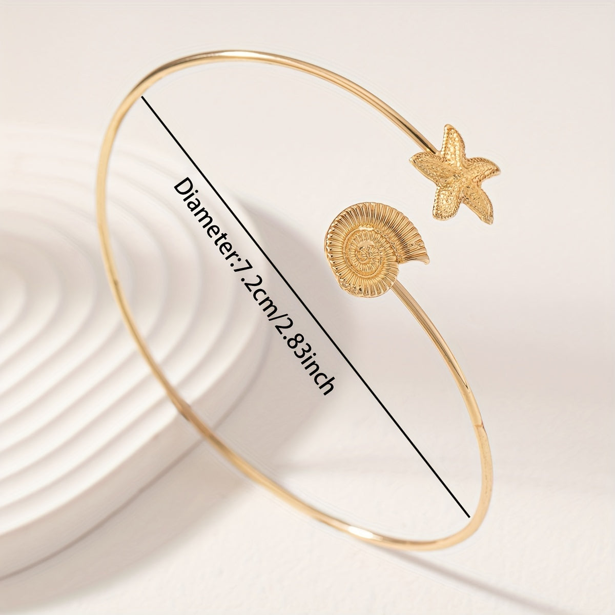 Bohemian Gold-Tone Arm Cuff with Seahorse Starfish