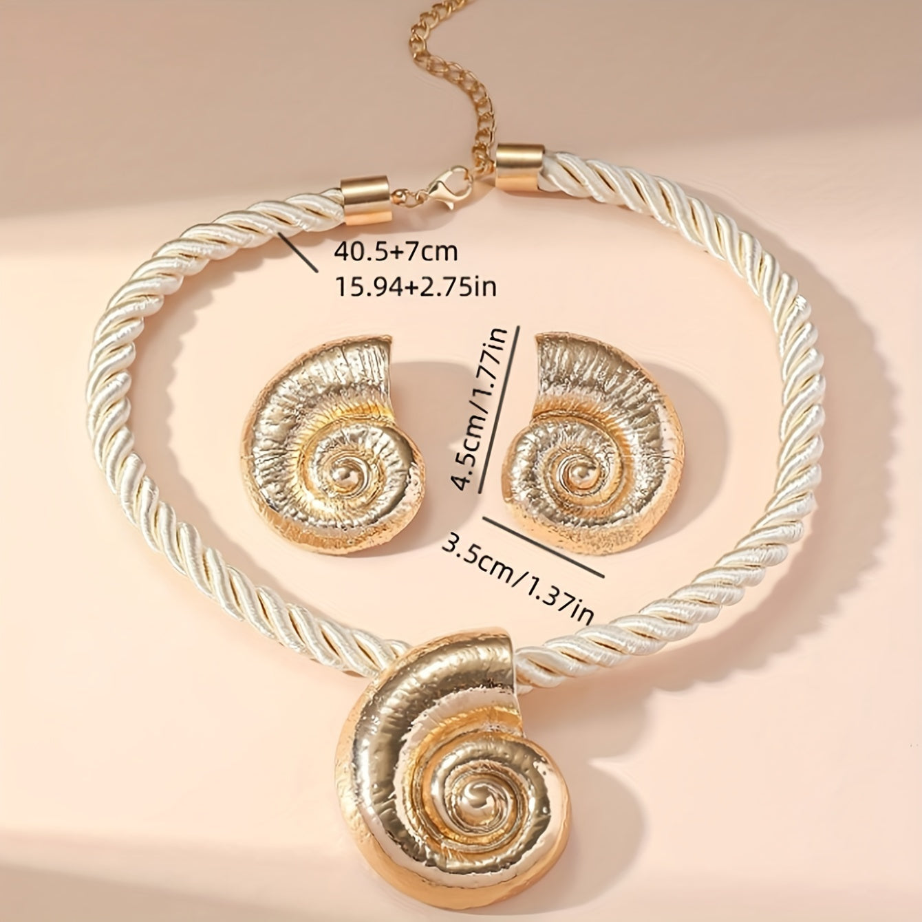 Gold Starfish and Twisted Rope Necklace Set