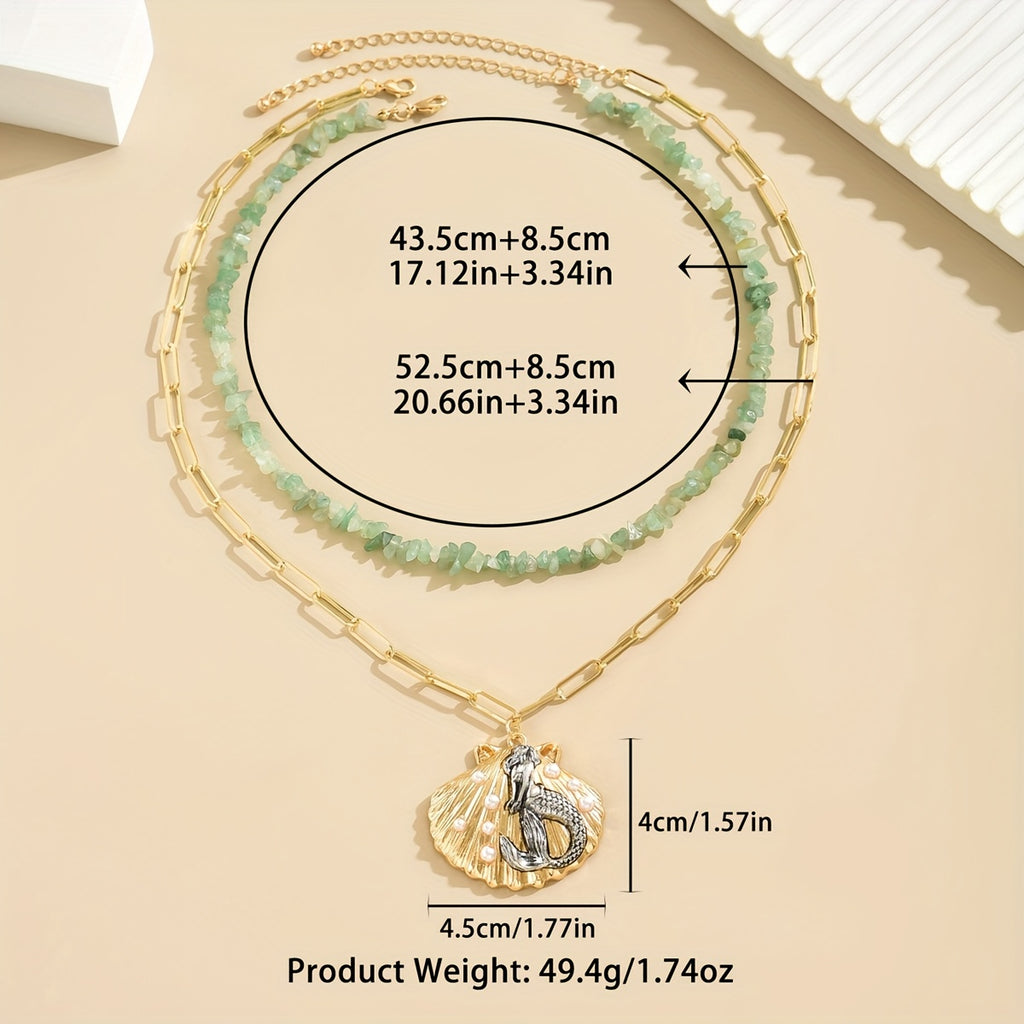 Adjustable Black Cord Lariat Necklace with Gold Ocean Charms