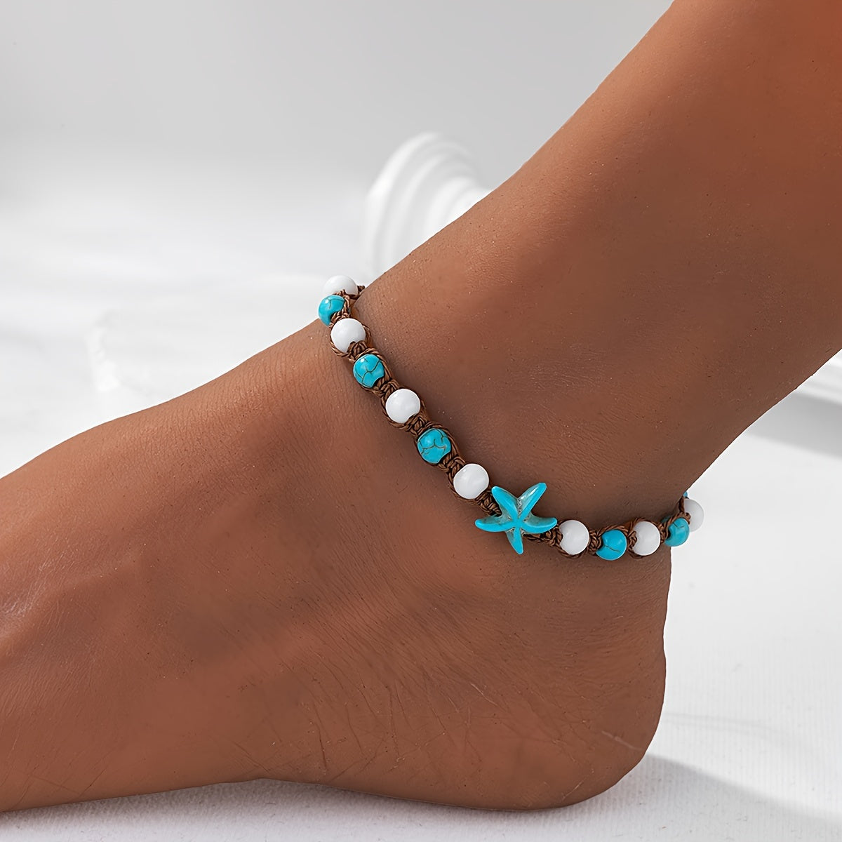 Bohemian Starfish Bracelet with Turquoise Beads