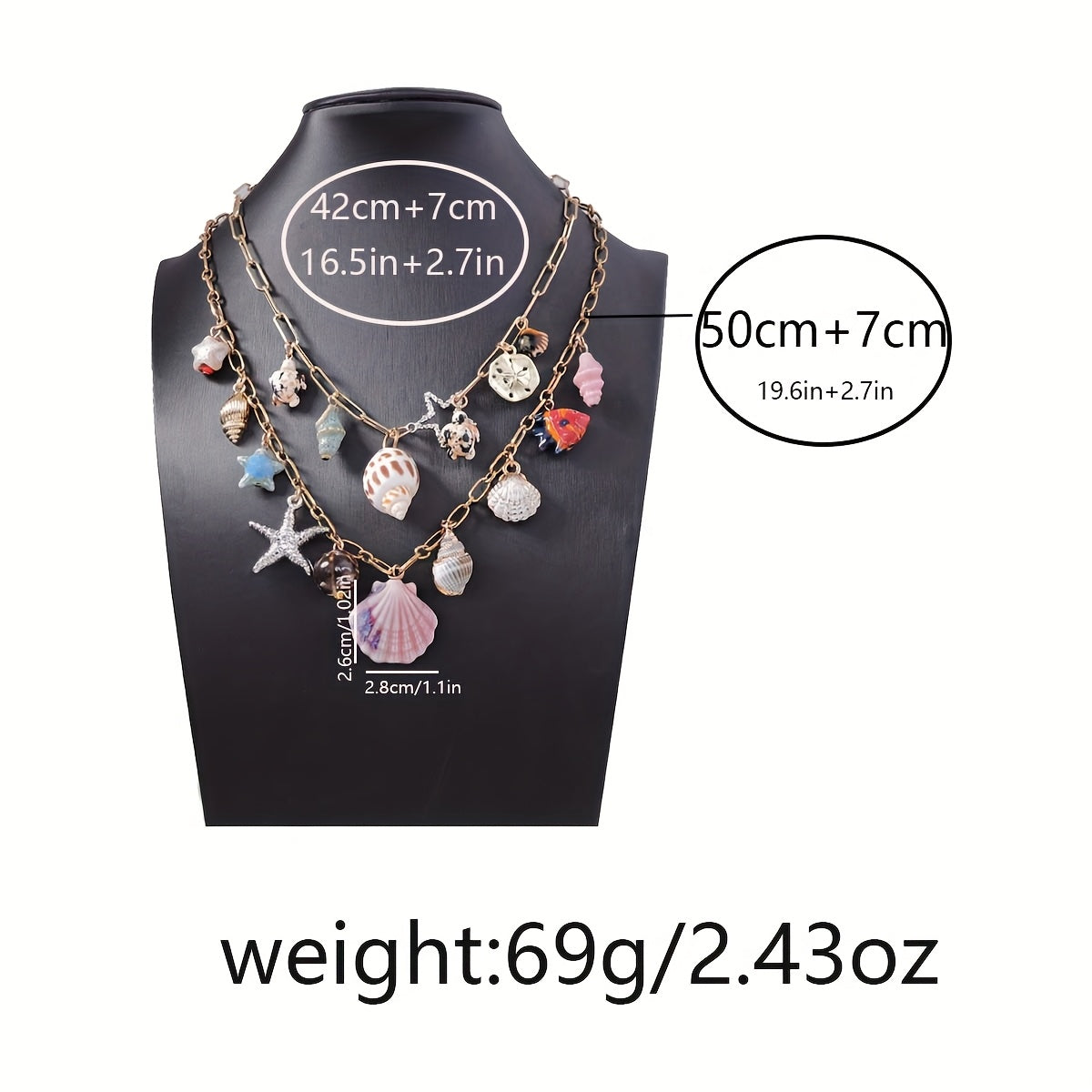 Gold-Tone Chain Anklet with Assorted Seashell Charms