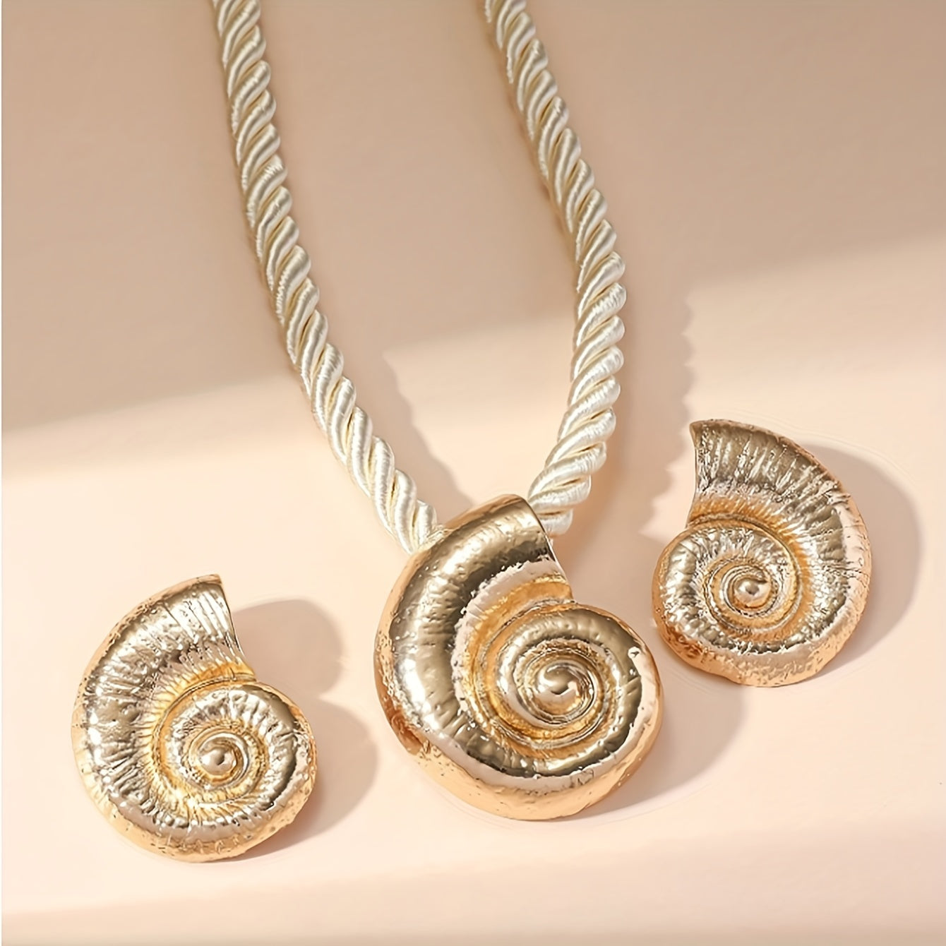 Gold Starfish and Twisted Rope Necklace Set