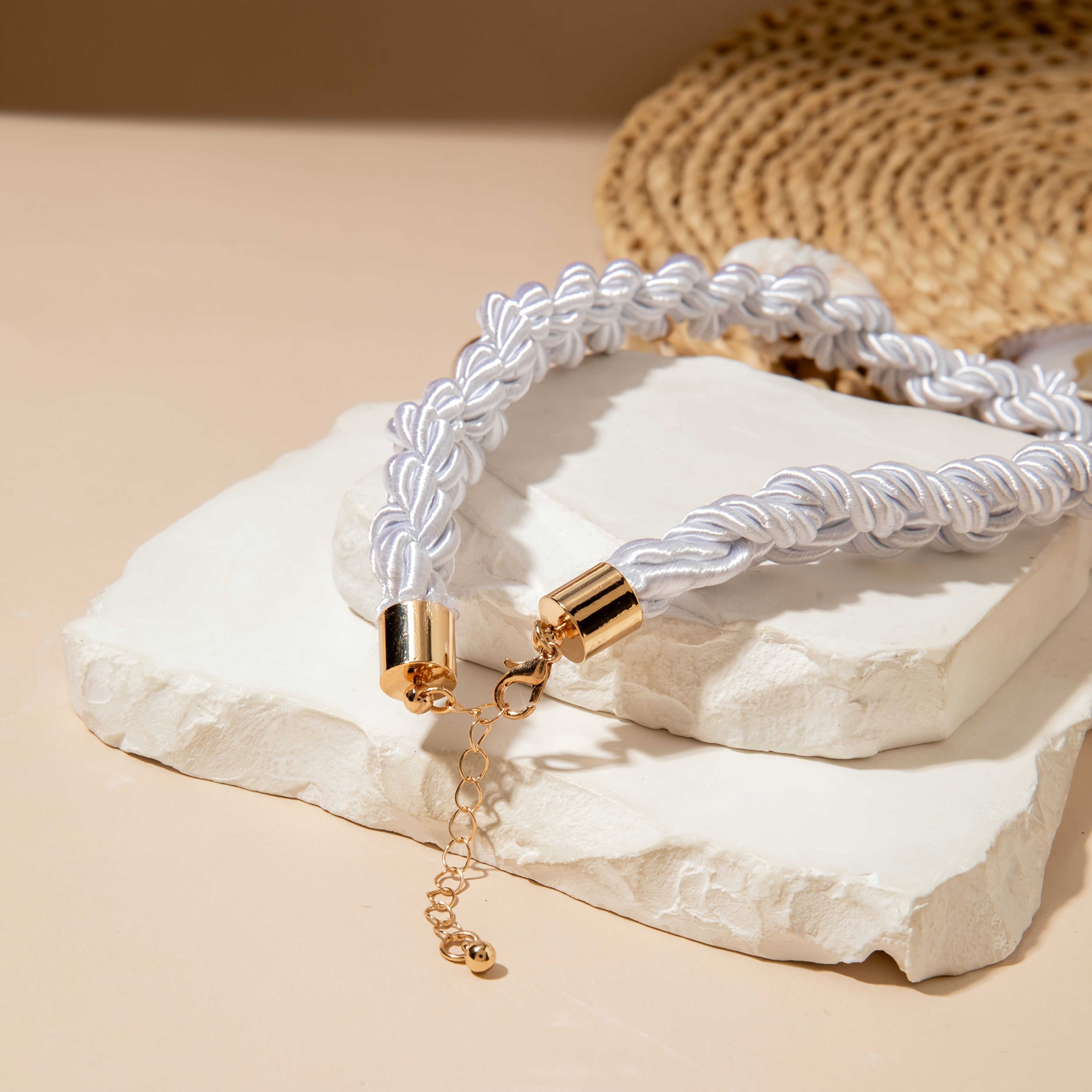 Bohemian White Braided Choker with Natural Shells