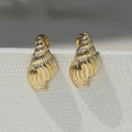 Gold and Silver Conch Shell Stud Earrings