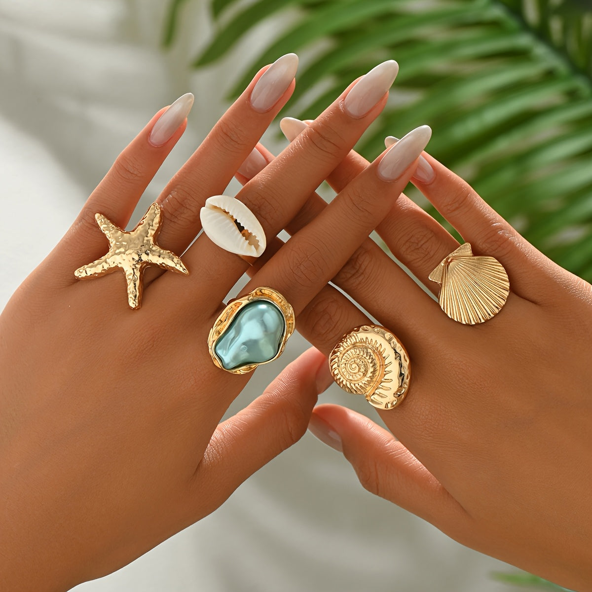 Bohemian Gold-Tone Ocean Rings