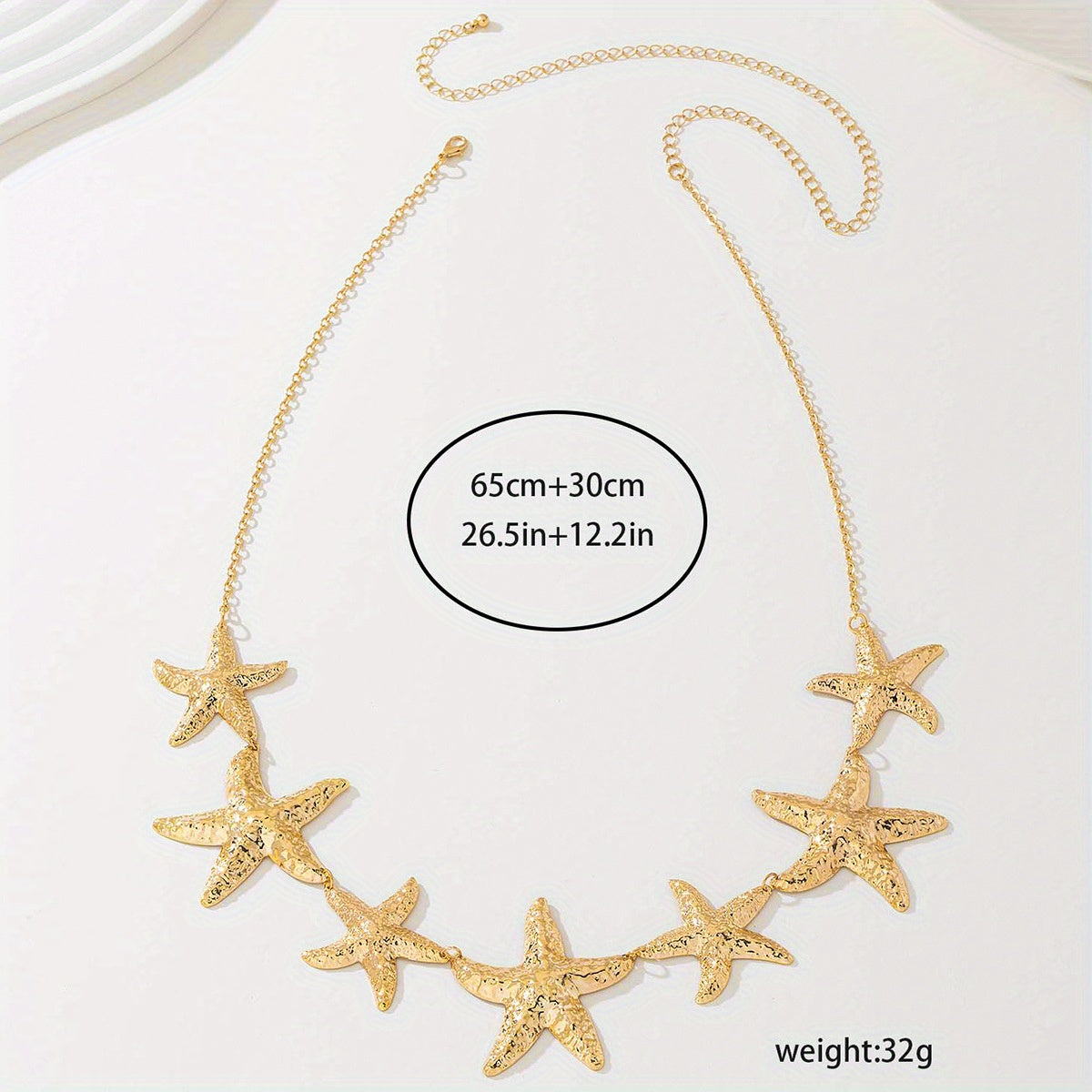Gold-Tone Textured Starfish Chain Necklace