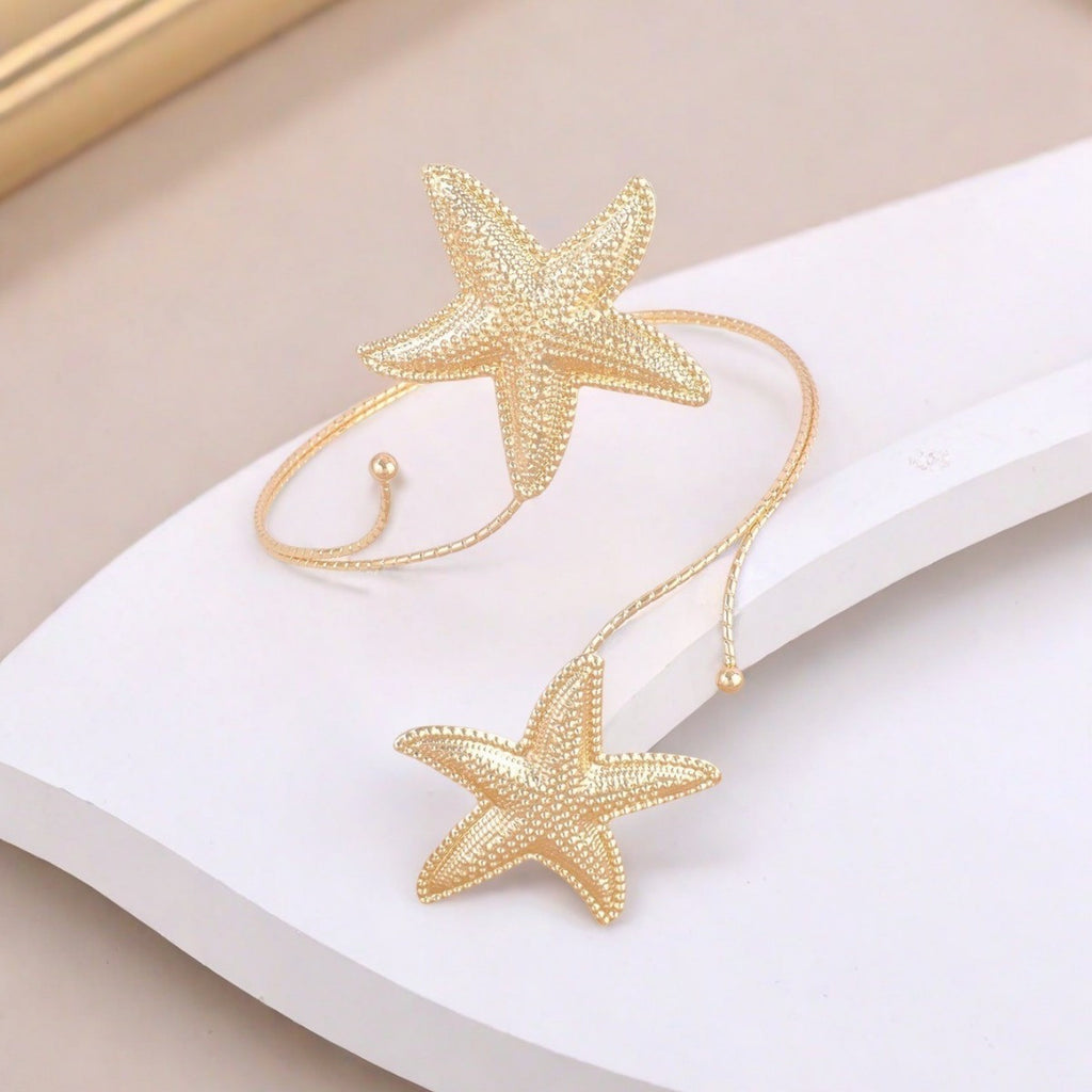 Bohemian Gold-Tone Starfish Arm Cuff