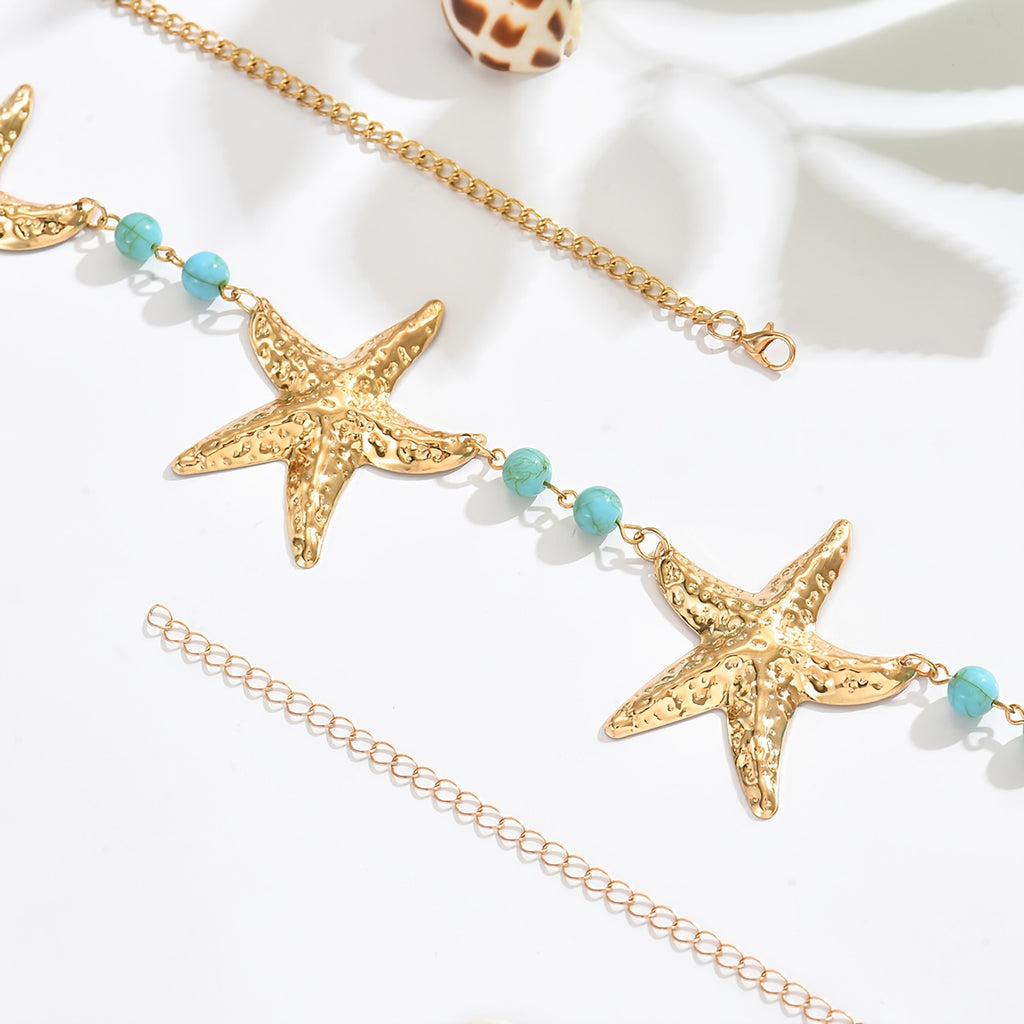 Starfish Body Chain with Turquoise Beads