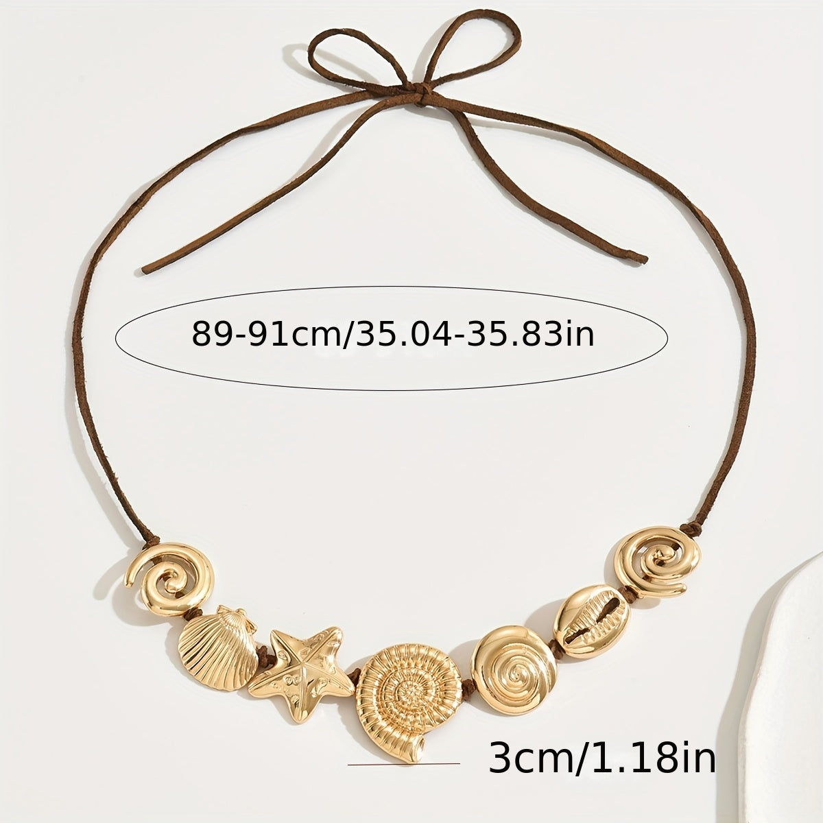 Gold-Tone Seashell and Starfish Choker Necklace