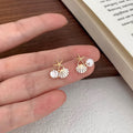 Asymmetric Starfish Shell Earrings with Pearl & CZ