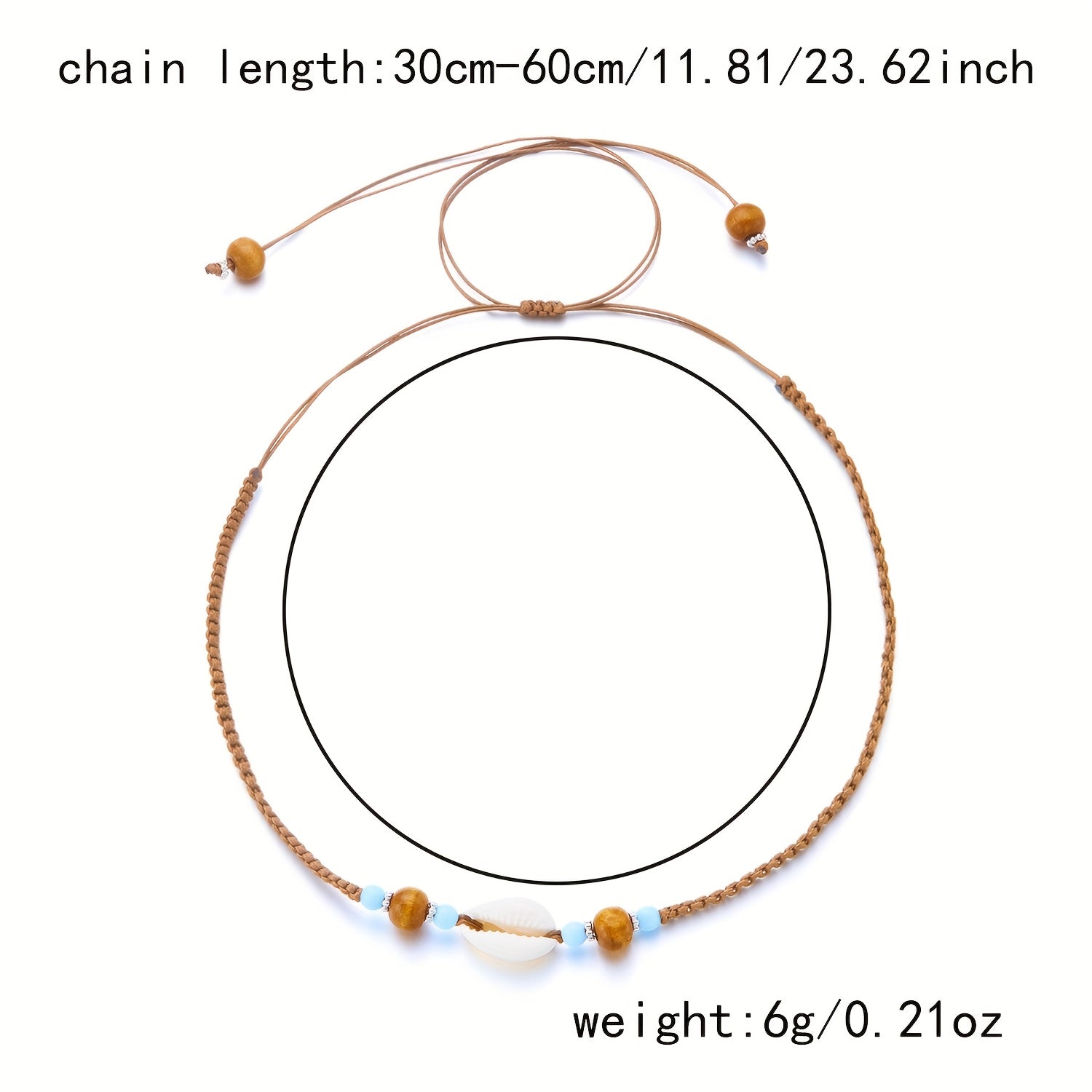 Bohemian Necklace with Cowrie Shell and Braided Cord