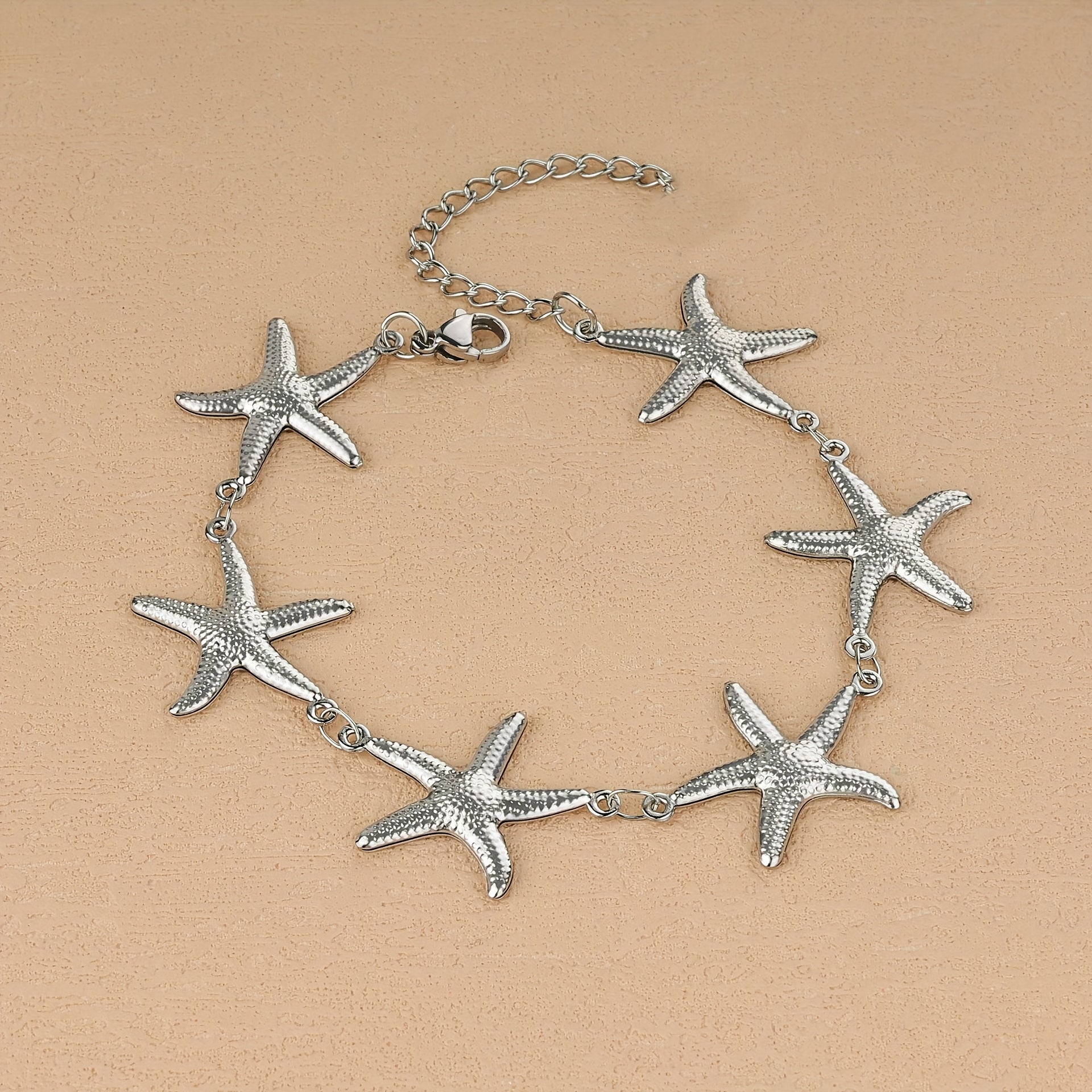 Gold-Tone Starfish Charm Bracelet with Adjustable Chain