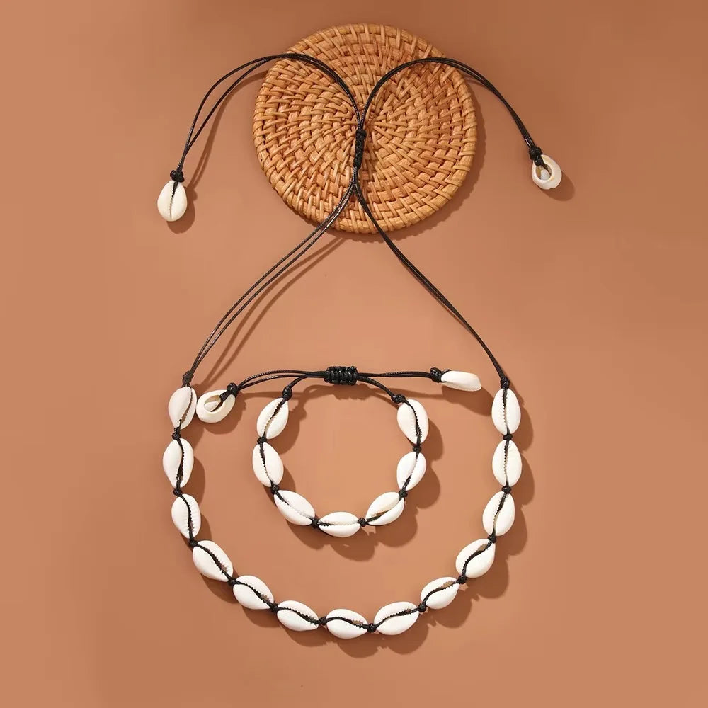 White Shell and Starfish Choker Necklace