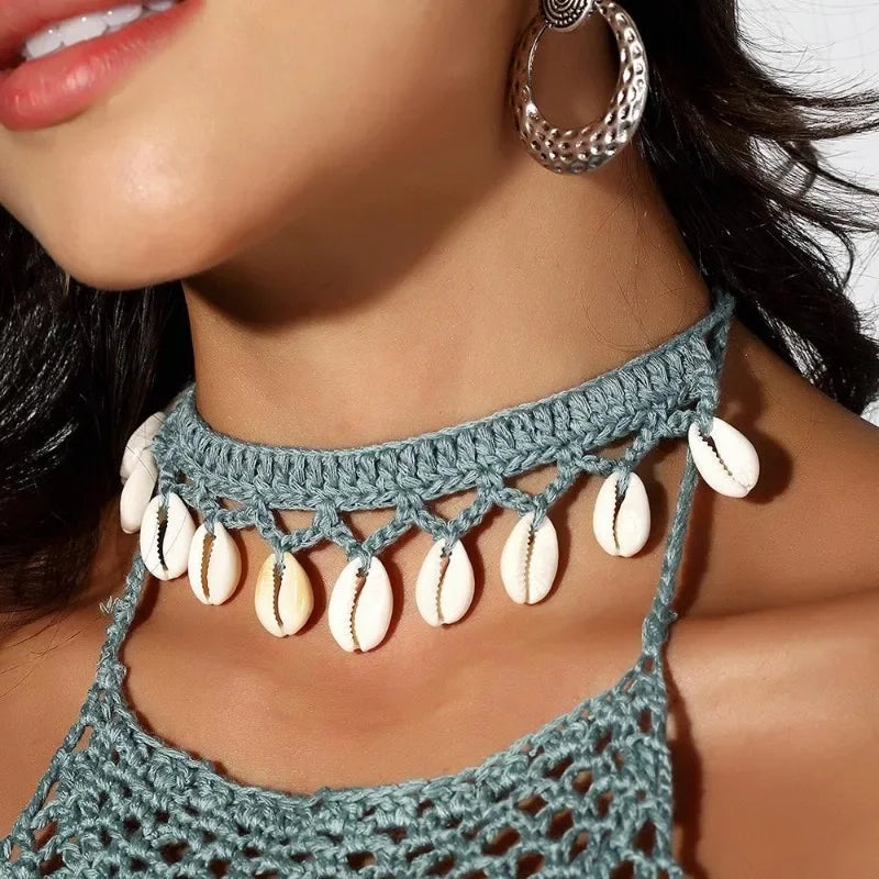 Macrame Puka Shell Necklace