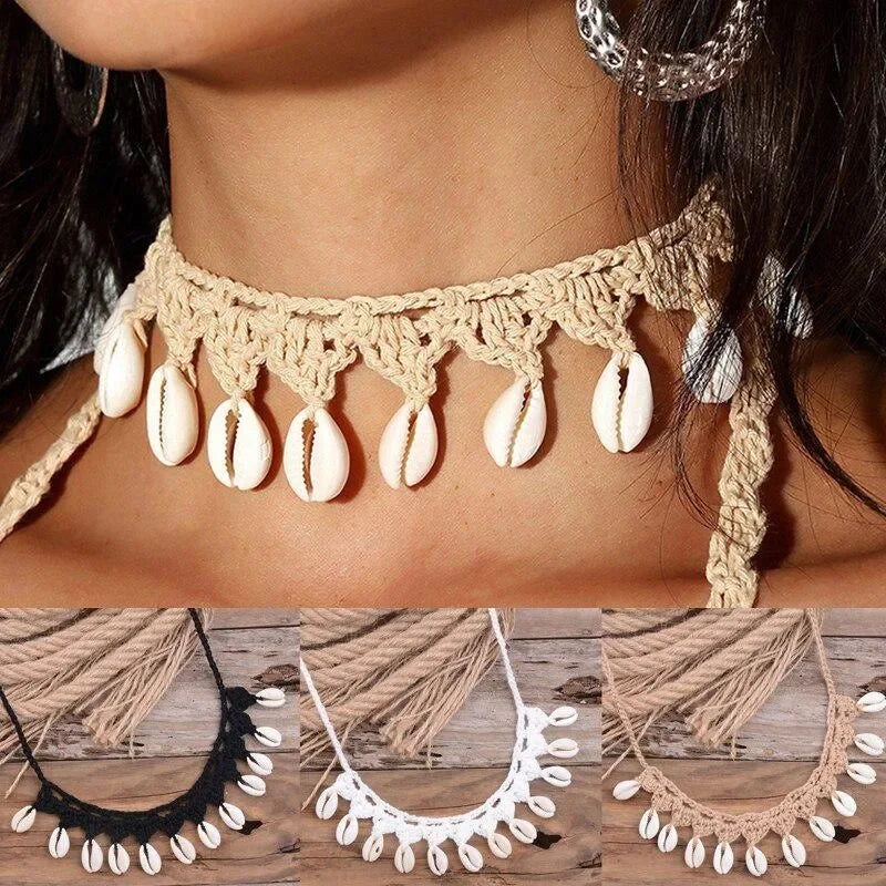 Macrame Puka Shell Necklace