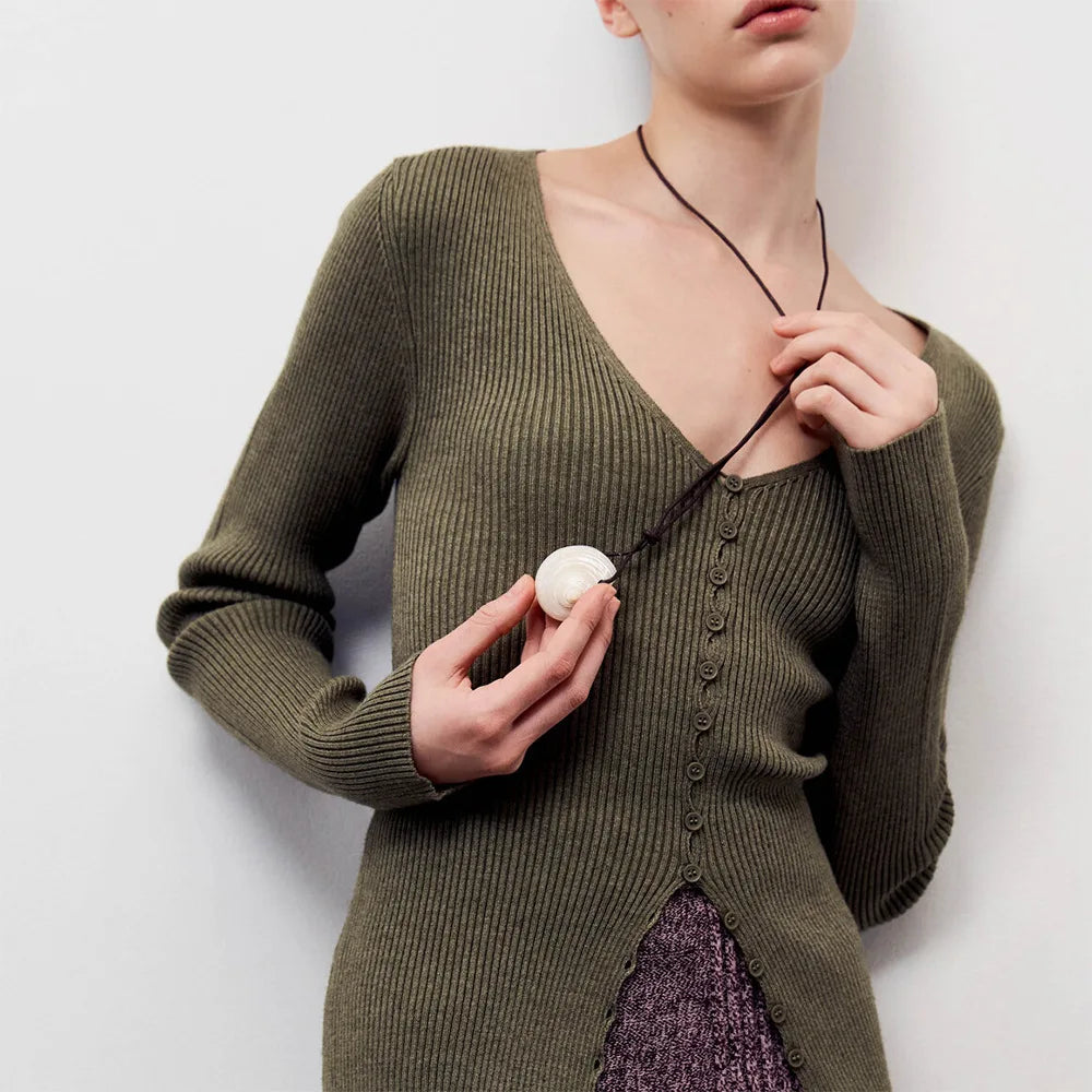 Handmade Conch Shell Necklace with Black Cord