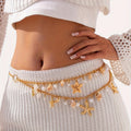 Boho Gold-Tone Seashell Starfish Pearl Belly Chain