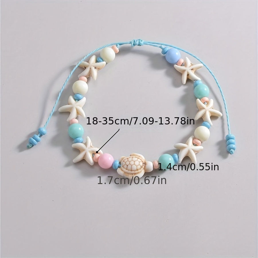 Adjustable Pastel Ocean Charm Bracelet