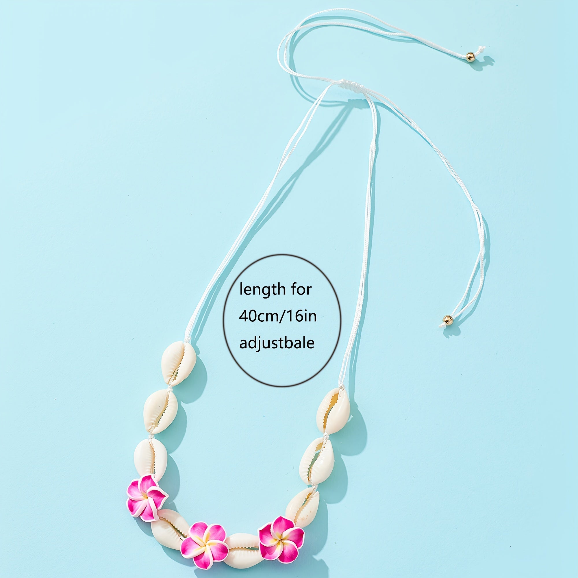 Adjustable Plumeria Flower Cowrie Shell Anklet