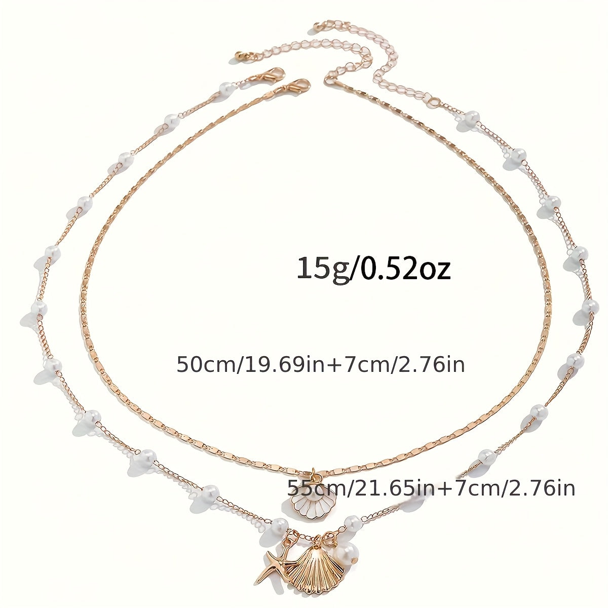 Gold Layered Pearl Seashell Charm Necklaces