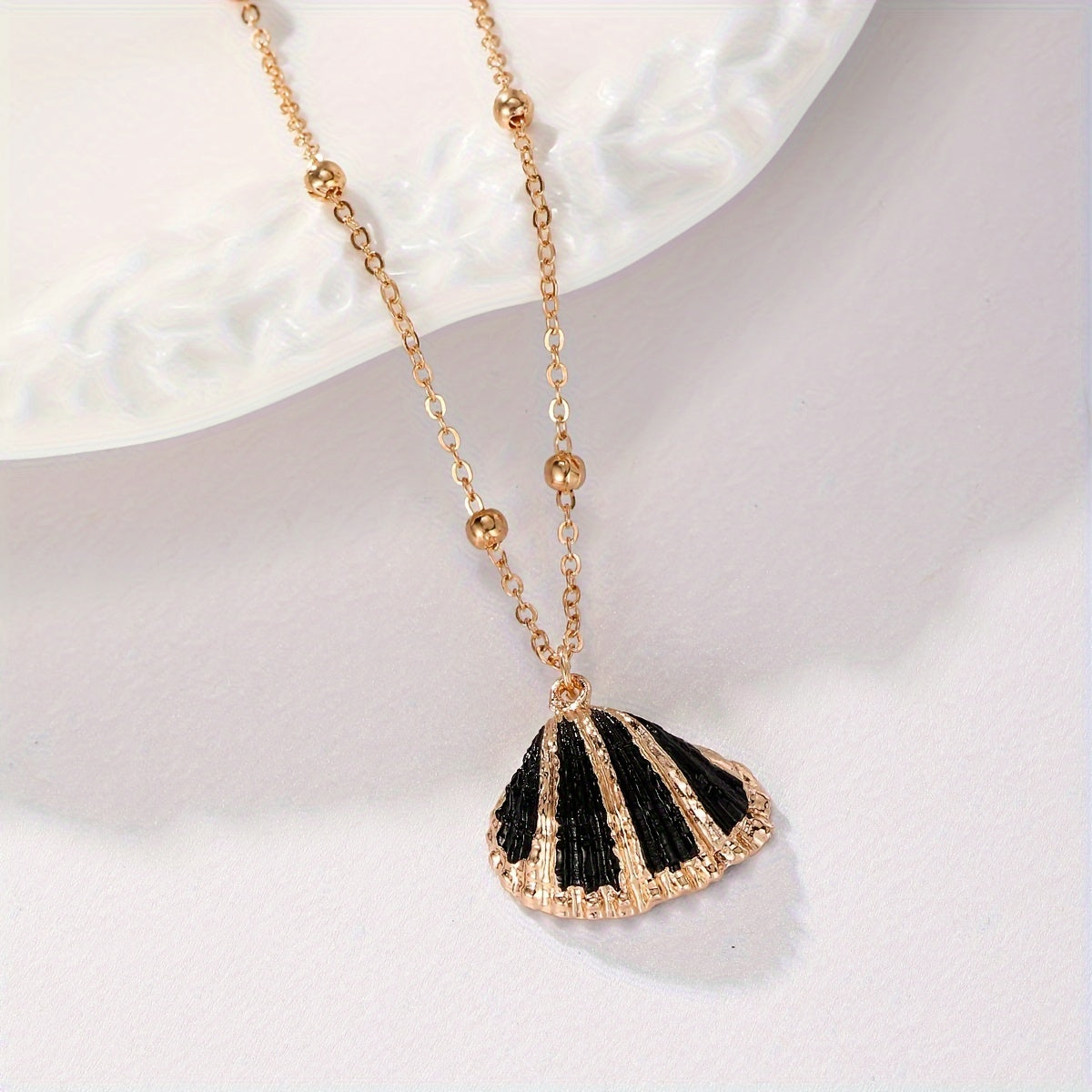 Diverse Natural Shell Necklaces with Gold Chains