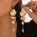 Gold-Tone Seashell & Pearl Starfish Drop Earrings